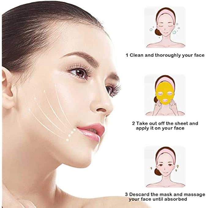 Adofect 12PC 24K GOLD GEL COLLAGEN CRYSTAL FACIAL MASKS SHEET PATCH FOR ANTI AGING, PUFFINESS, ANTI WRINKLE, MOISTURIZING, DEEP TISSUE REJUVENATION AND HYDRATES SKIN - Image 4